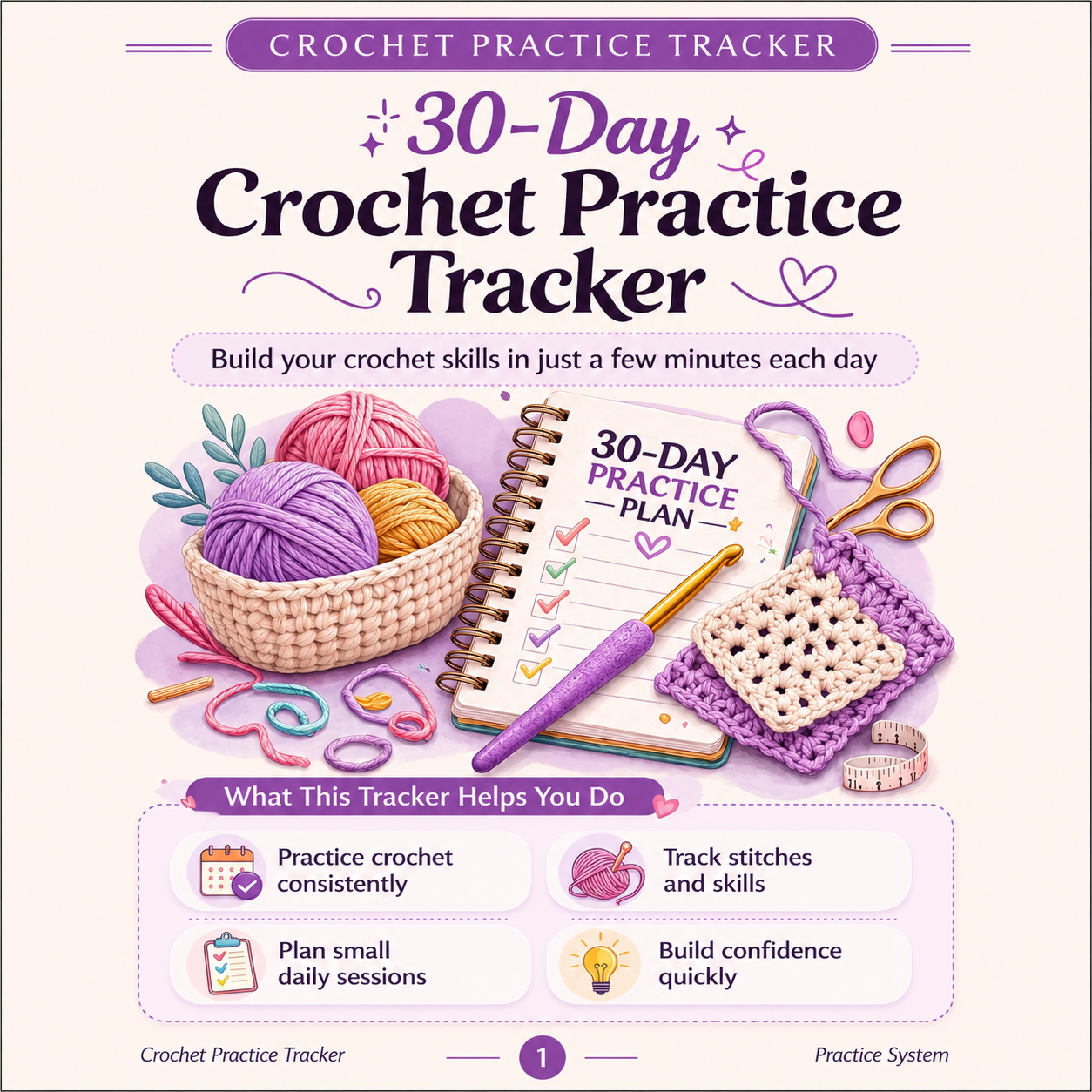 30-Day Crochet Practice Tracker